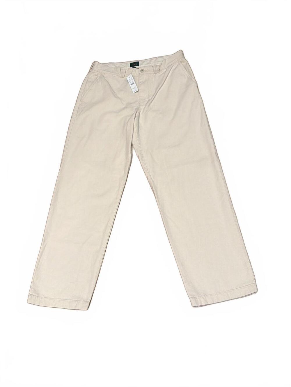 NWT JCrew Mens 32x32 Pants Cream Classic Canvas Trousers BW595 100 Cotton Chinos - Picture 2 of 12